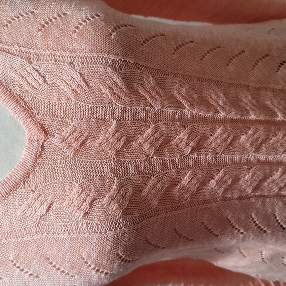 SOFT SURROUNDINGS CASUAL FALL LONG SLEEVE VNECK ORANGE CABLE KNIT SWEATER MEDIUM - Picture 10 of 15